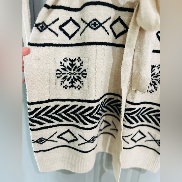 LUCKY BRAND Snowflake Geometric Cardigan Sweater Dress SIZE MED BY THE KNEE - Picture 5 of 12